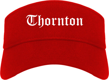 Thornton Colorado CO Old English Mens Visor Cap Hat Red
