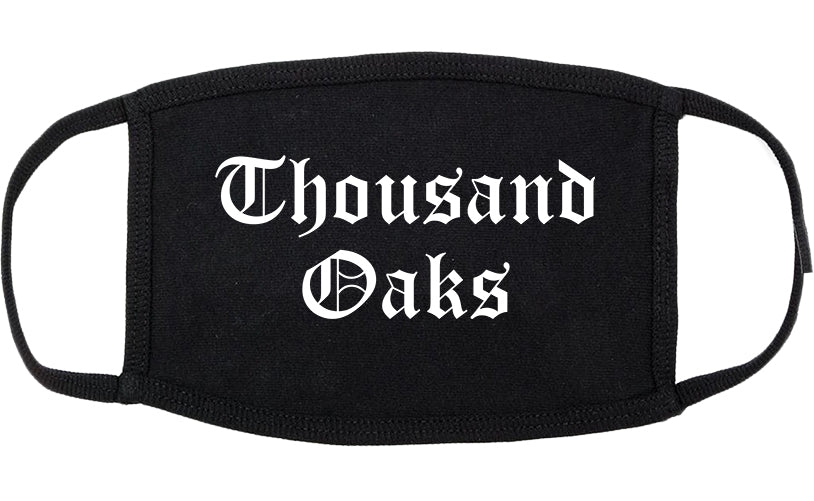 Thousand Oaks California CA Old English Cotton Face Mask Black
