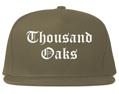 Thousand Oaks California CA Old English Mens Snapback Hat Grey