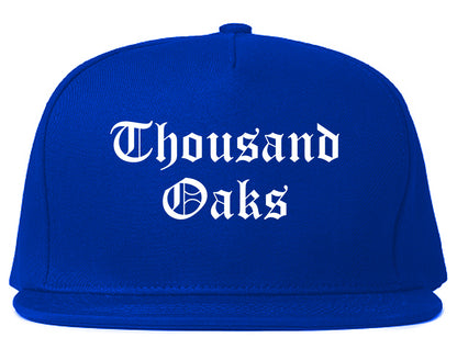 Thousand Oaks California CA Old English Mens Snapback Hat Royal Blue