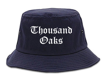 Thousand Oaks California CA Old English Mens Bucket Hat Navy Blue