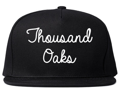 Thousand Oaks California CA Script Mens Snapback Hat Black