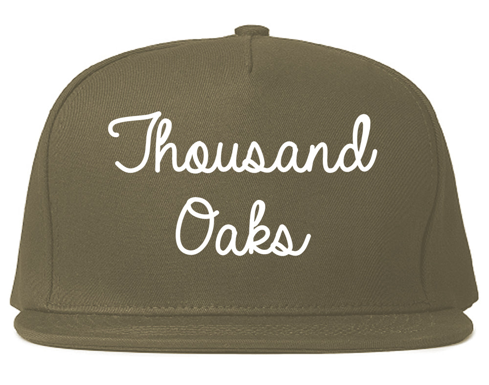 Thousand Oaks California CA Script Mens Snapback Hat Grey