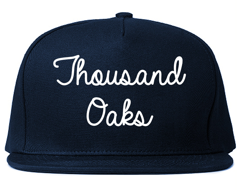 Thousand Oaks California CA Script Mens Snapback Hat Navy Blue