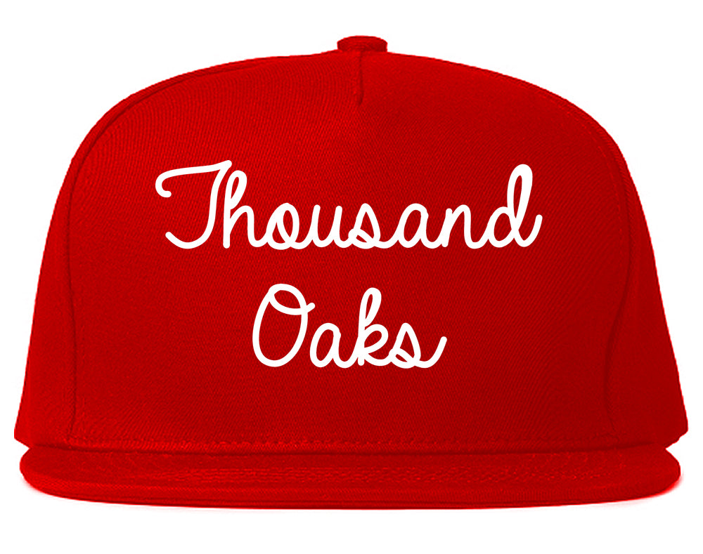 Thousand Oaks California CA Script Mens Snapback Hat Red