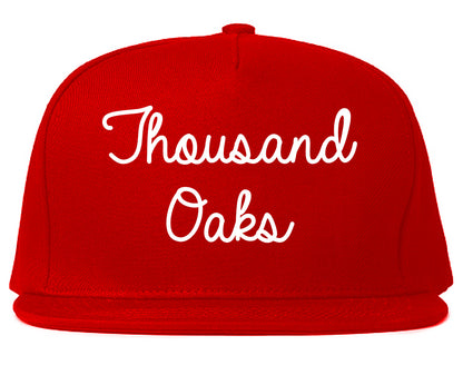 Thousand Oaks California CA Script Mens Snapback Hat Red