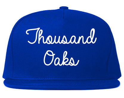 Thousand Oaks California CA Script Mens Snapback Hat Royal Blue