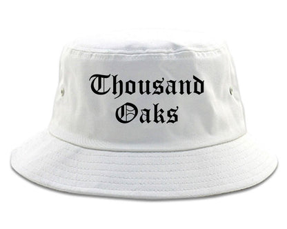 Thousand Oaks California CA Old English Mens Bucket Hat White