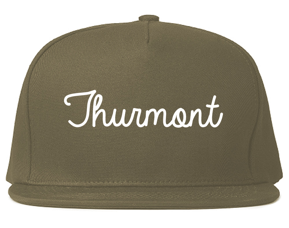 Thurmont Maryland MD Script Mens Snapback Hat Grey