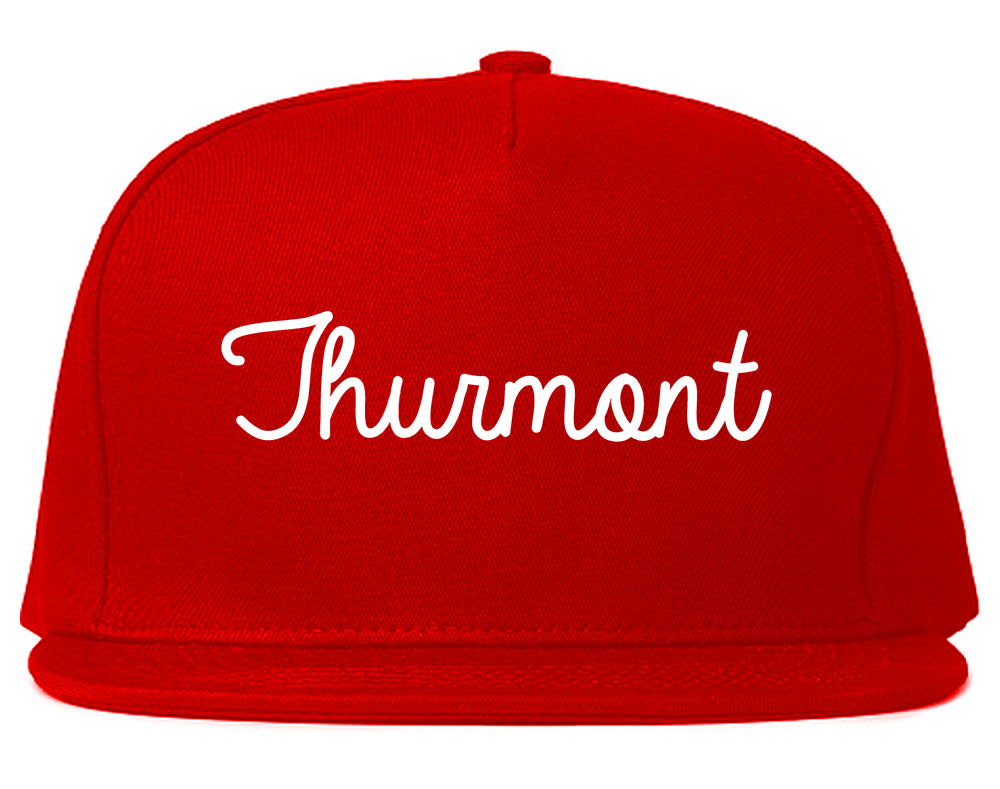 Thurmont Maryland MD Script Mens Snapback Hat Red