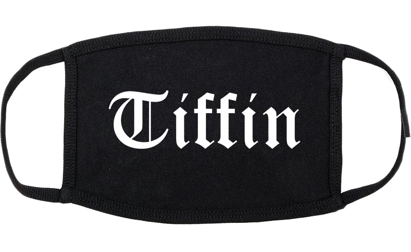 Tiffin Ohio OH Old English Cotton Face Mask Black