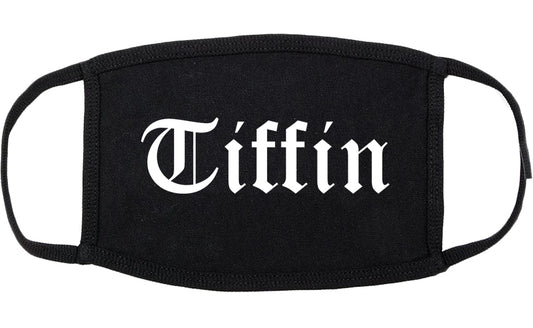 Tiffin Ohio OH Old English Cotton Face Mask Black