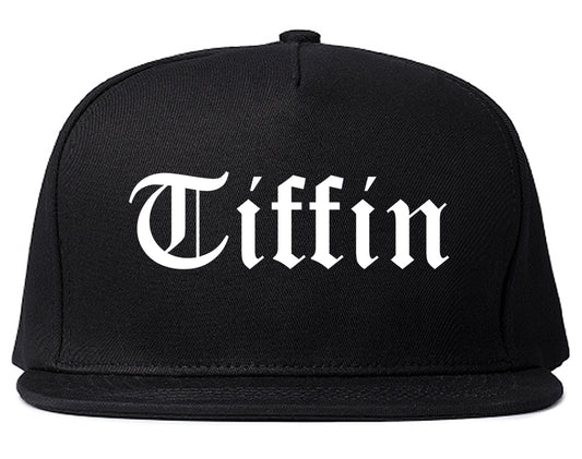 Tiffin Ohio OH Old English Mens Snapback Hat Black
