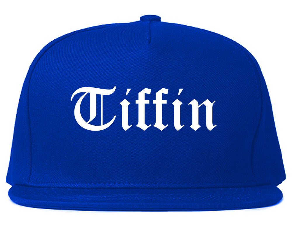 Tiffin Ohio OH Old English Mens Snapback Hat Royal Blue
