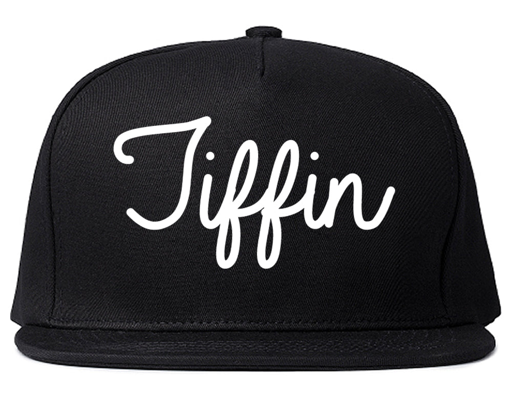 Tiffin Ohio OH Script Mens Snapback Hat Black
