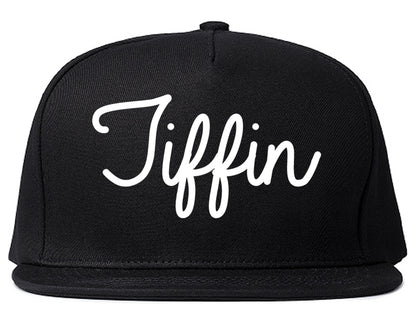 Tiffin Ohio OH Script Mens Snapback Hat Black