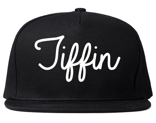 Tiffin Ohio OH Script Mens Snapback Hat Black