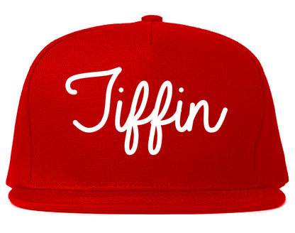 Tiffin Ohio OH Script Mens Snapback Hat Red