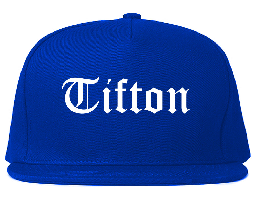 Tifton Georgia GA Old English Mens Snapback Hat Royal Blue