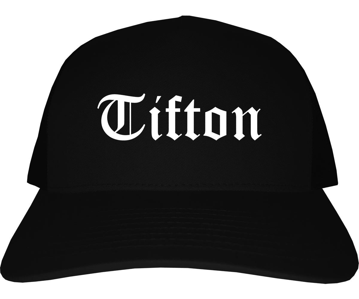 Tifton Georgia GA Old English Mens Trucker Hat Cap Black