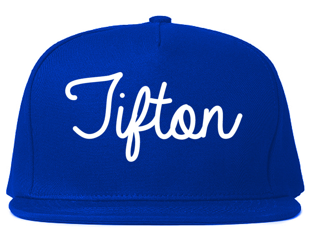 Tifton Georgia GA Script Mens Snapback Hat Royal Blue