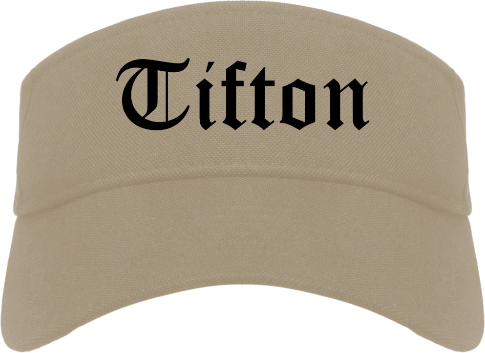 Tifton Georgia GA Old English Mens Visor Cap Hat Khaki