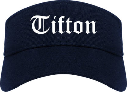 Tifton Georgia GA Old English Mens Visor Cap Hat Navy Blue