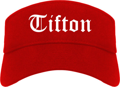 Tifton Georgia GA Old English Mens Visor Cap Hat Red