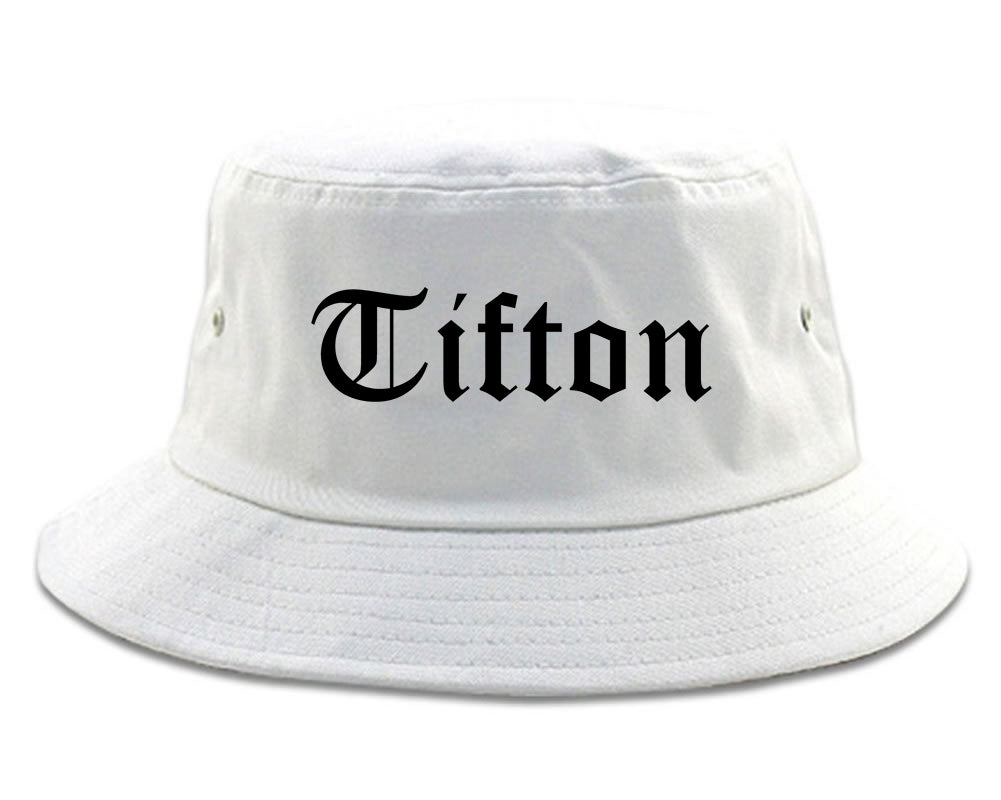 Tifton Georgia GA Old English Mens Bucket Hat White