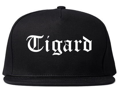 Tigard Oregon OR Old English Mens Snapback Hat Black