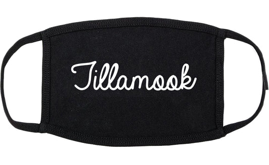 Tillamook Oregon OR Script Cotton Face Mask Black