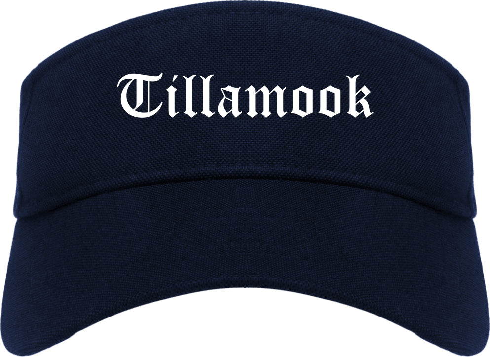 Tillamook Oregon OR Old English Mens Visor Cap Hat Navy Blue