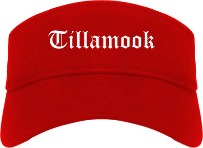 Tillamook Oregon OR Old English Mens Visor Cap Hat Red