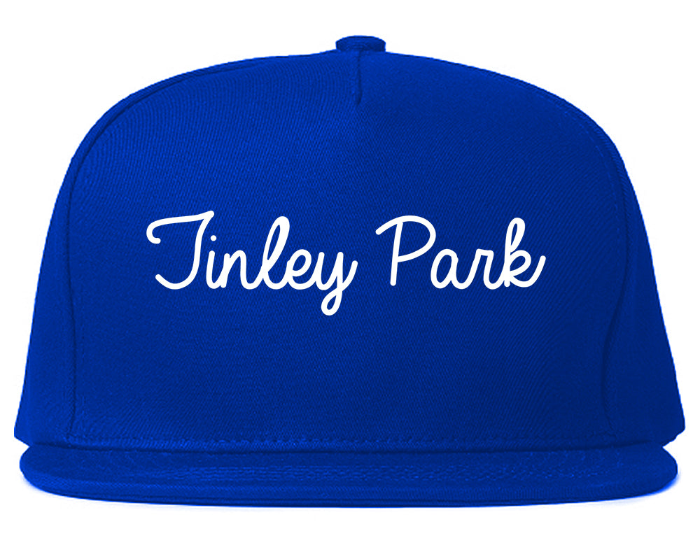 Tinley Park Illinois IL Script Mens Snapback Hat Royal Blue