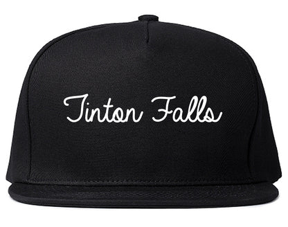 Tinton Falls New Jersey NJ Script Mens Snapback Hat Black