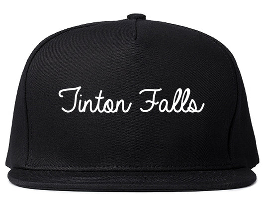 Tinton Falls New Jersey NJ Script Mens Snapback Hat Black