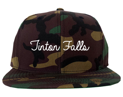 Tinton Falls New Jersey NJ Script Mens Snapback Hat Army Camo