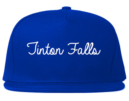Tinton Falls New Jersey NJ Script Mens Snapback Hat Royal Blue