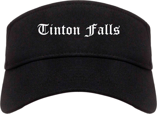 Tinton Falls New Jersey NJ Old English Mens Visor Cap Hat Black
