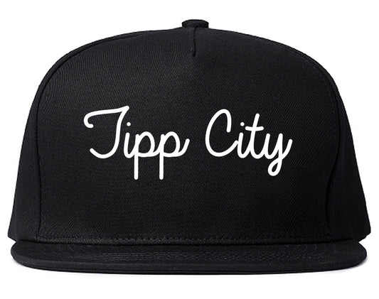 Tipp City Ohio OH Script Mens Snapback Hat Black