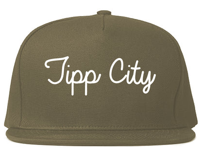 Tipp City Ohio OH Script Mens Snapback Hat Grey