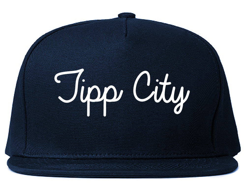 Tipp City Ohio OH Script Mens Snapback Hat Navy Blue