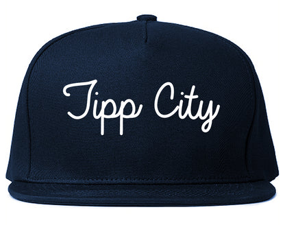 Tipp City Ohio OH Script Mens Snapback Hat Navy Blue