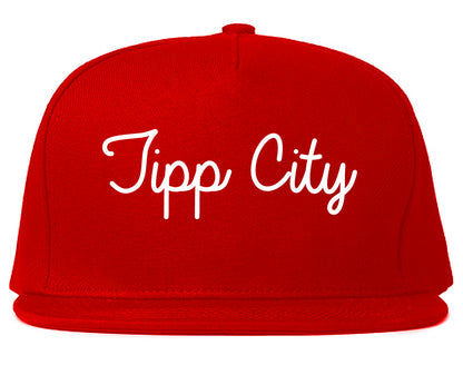 Tipp City Ohio OH Script Mens Snapback Hat Red
