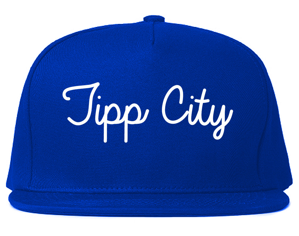 Tipp City Ohio OH Script Mens Snapback Hat Royal Blue