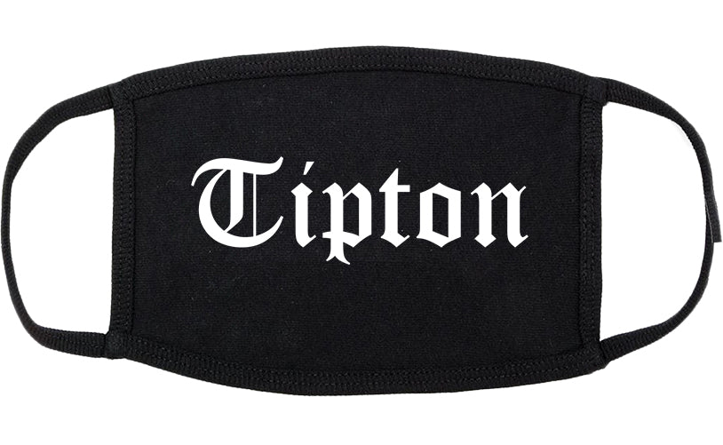 Tipton Indiana IN Old English Cotton Face Mask Black