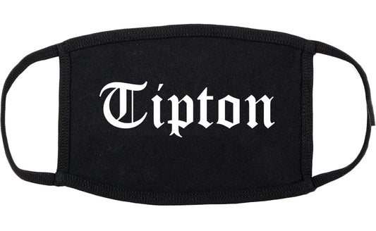 Tipton Indiana IN Old English Cotton Face Mask Black