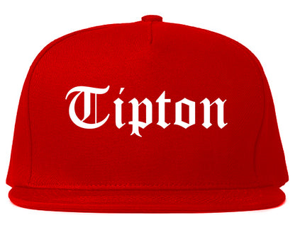 Tipton Indiana IN Old English Mens Snapback Hat Red