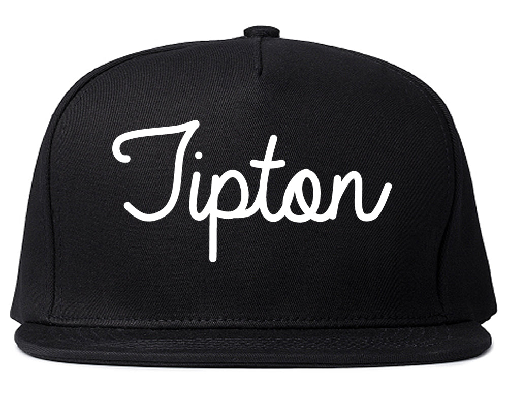 Tipton Indiana IN Script Mens Snapback Hat Black