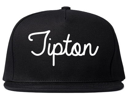 Tipton Indiana IN Script Mens Snapback Hat Black
